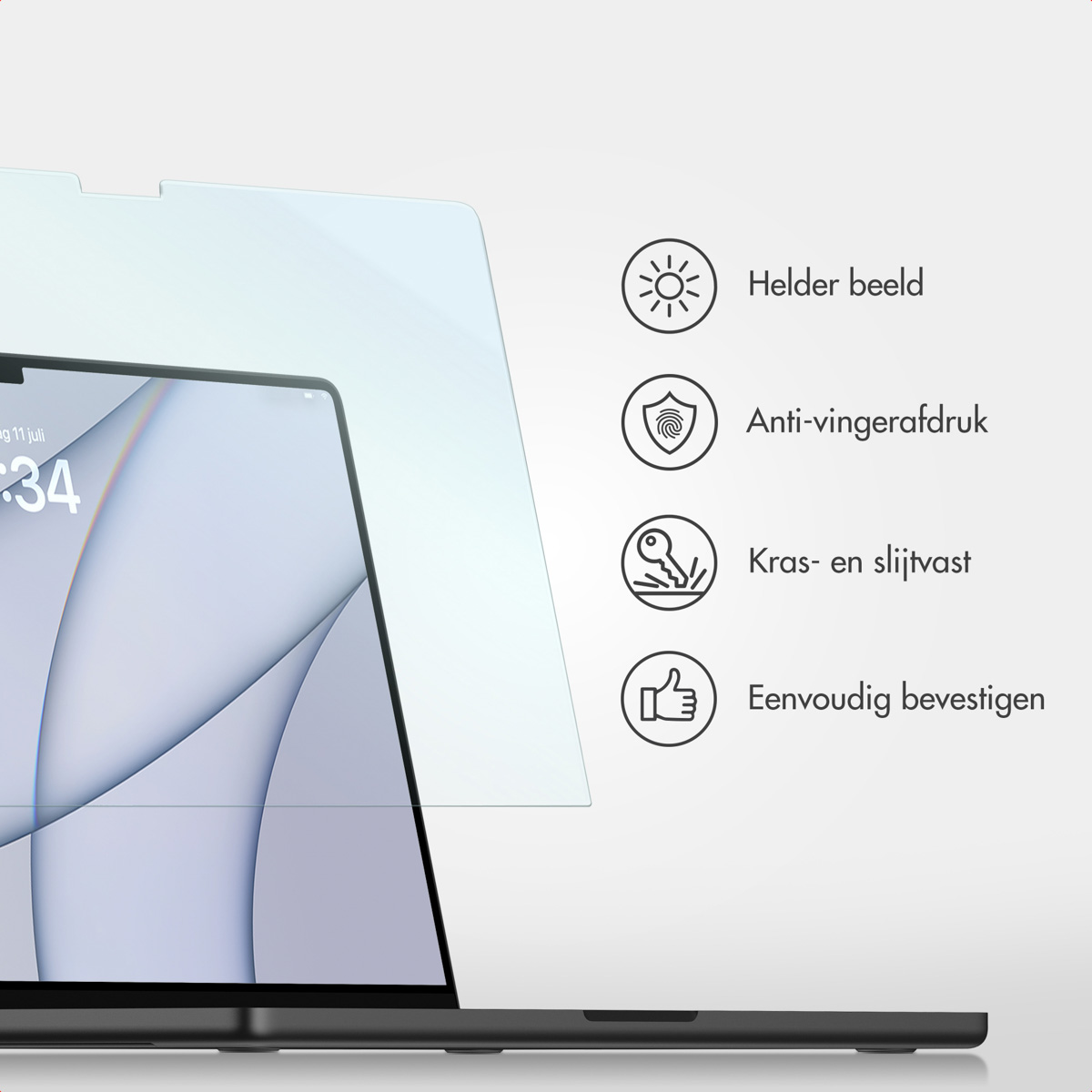 Accezz Gehard Glas Screenprotector Apple MacBook Air 15 inch (2023 / 2024 M3 chip / 2025 M4 chip) - A2941 / A3114 / A3241