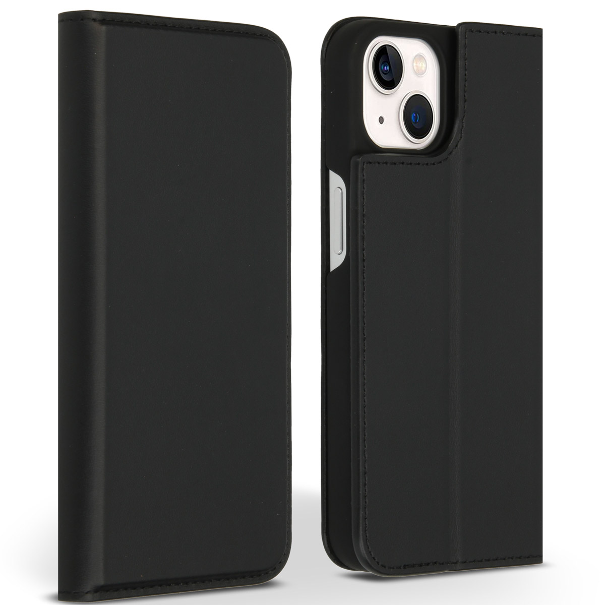 Accezz Premium Leather Slim Bookcase Apple iPhone 13 - Zwart