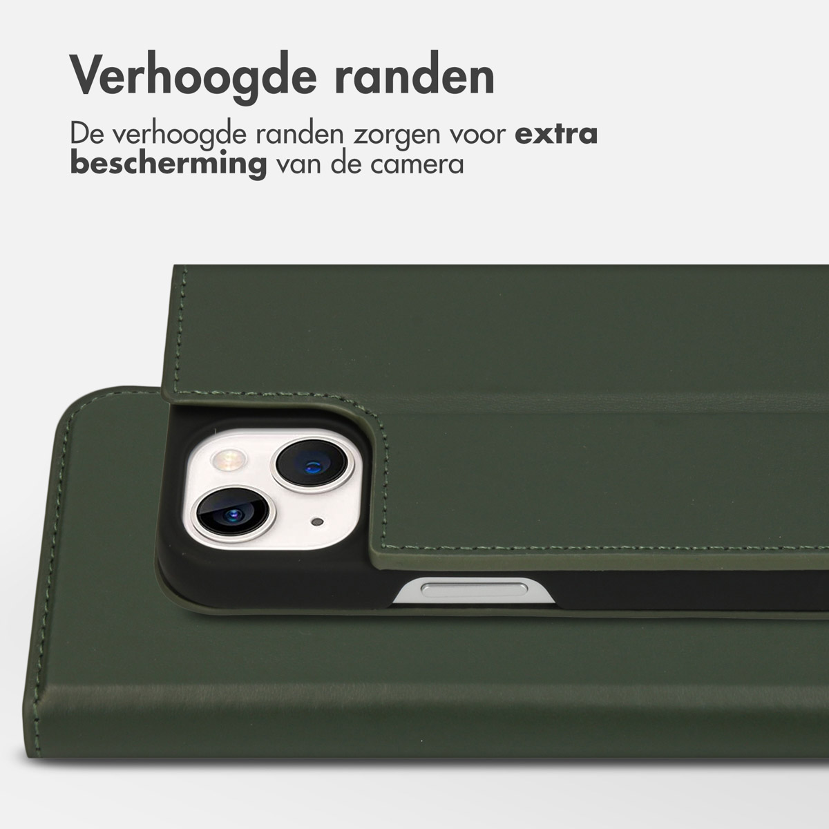 Accezz Premium Leather Slim Bookcase Apple iPhone 13 - Groen