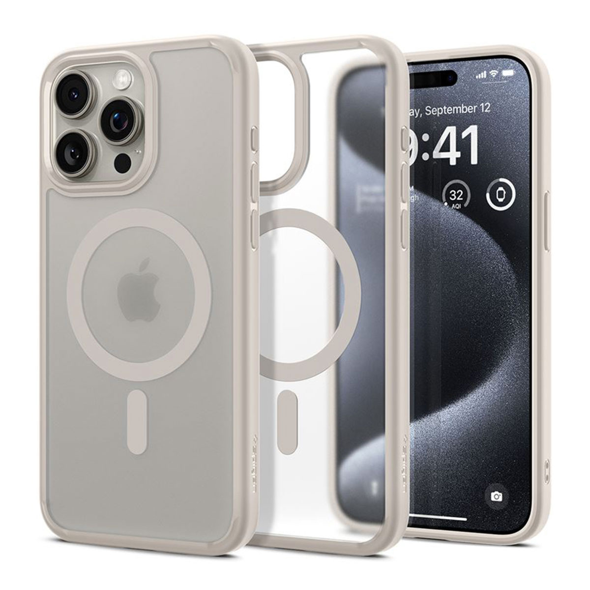 Spigen Ultra Hybrid Backcover MagSafe iPhone 15 Pro - Frost Natural Titanium