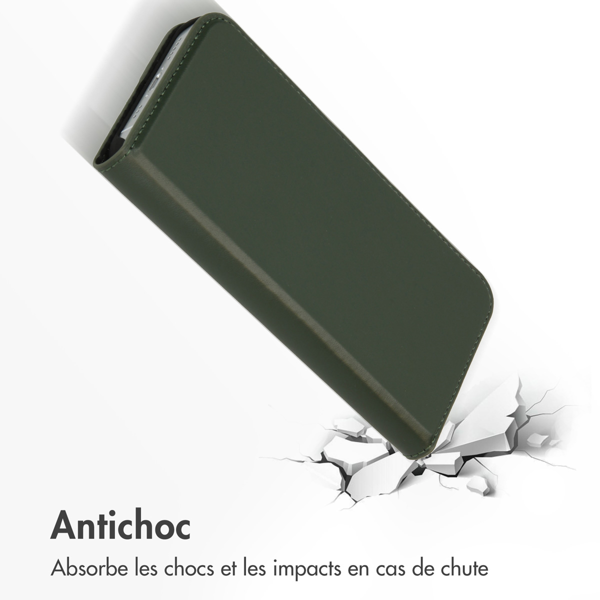 Accezz Premium Leather Slim Bookcase Apple iPhone 13 - Groen