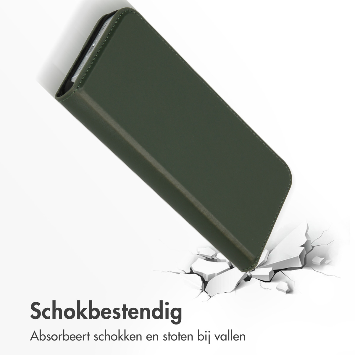 Accezz Premium Leather Slim Bookcase Apple iPhone 13 Pro - Groen