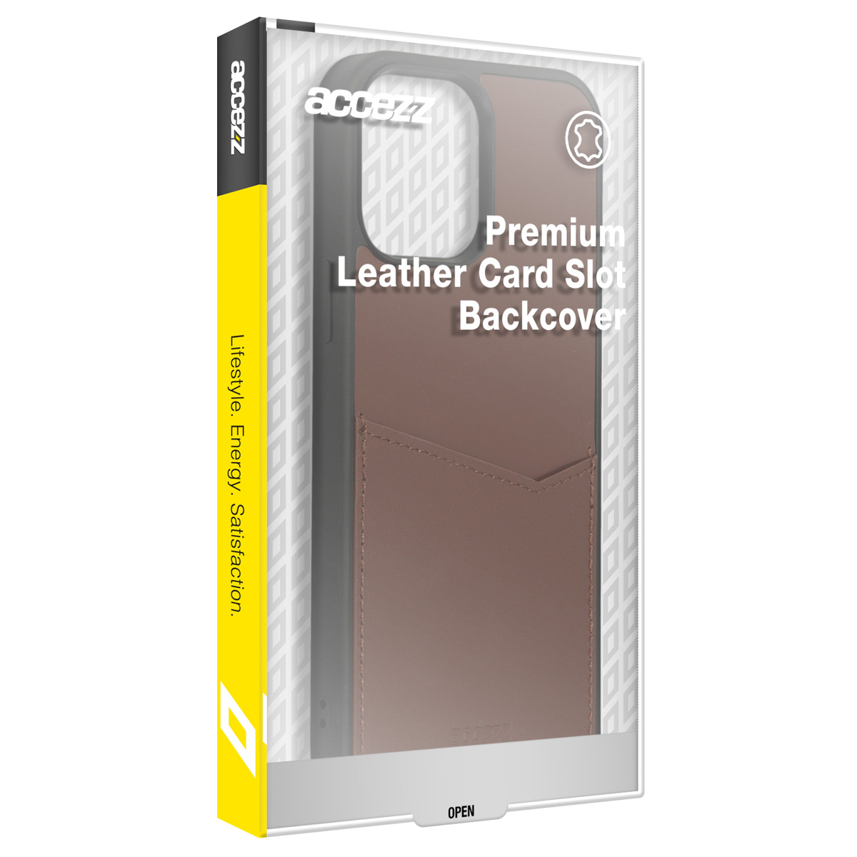 Accezz Premium Leather Card Slot Backcover Apple iPhone 13 Pro Max - Bruin