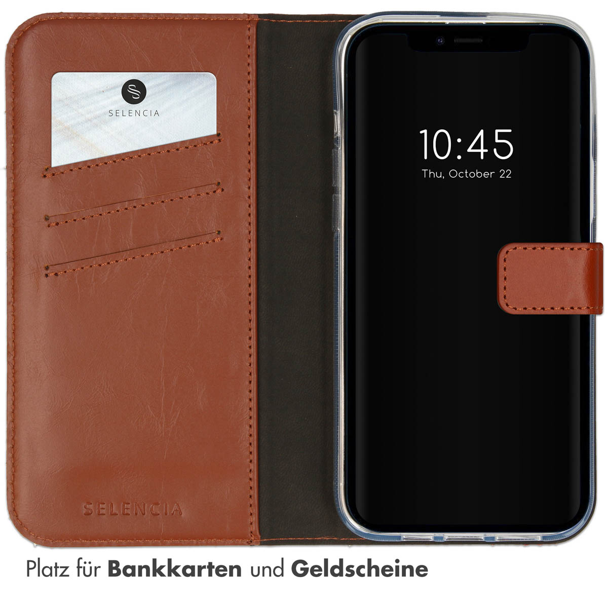 Selencia Echt Lederen Bookcase Apple iPhone 14 Plus - Lichtbruin