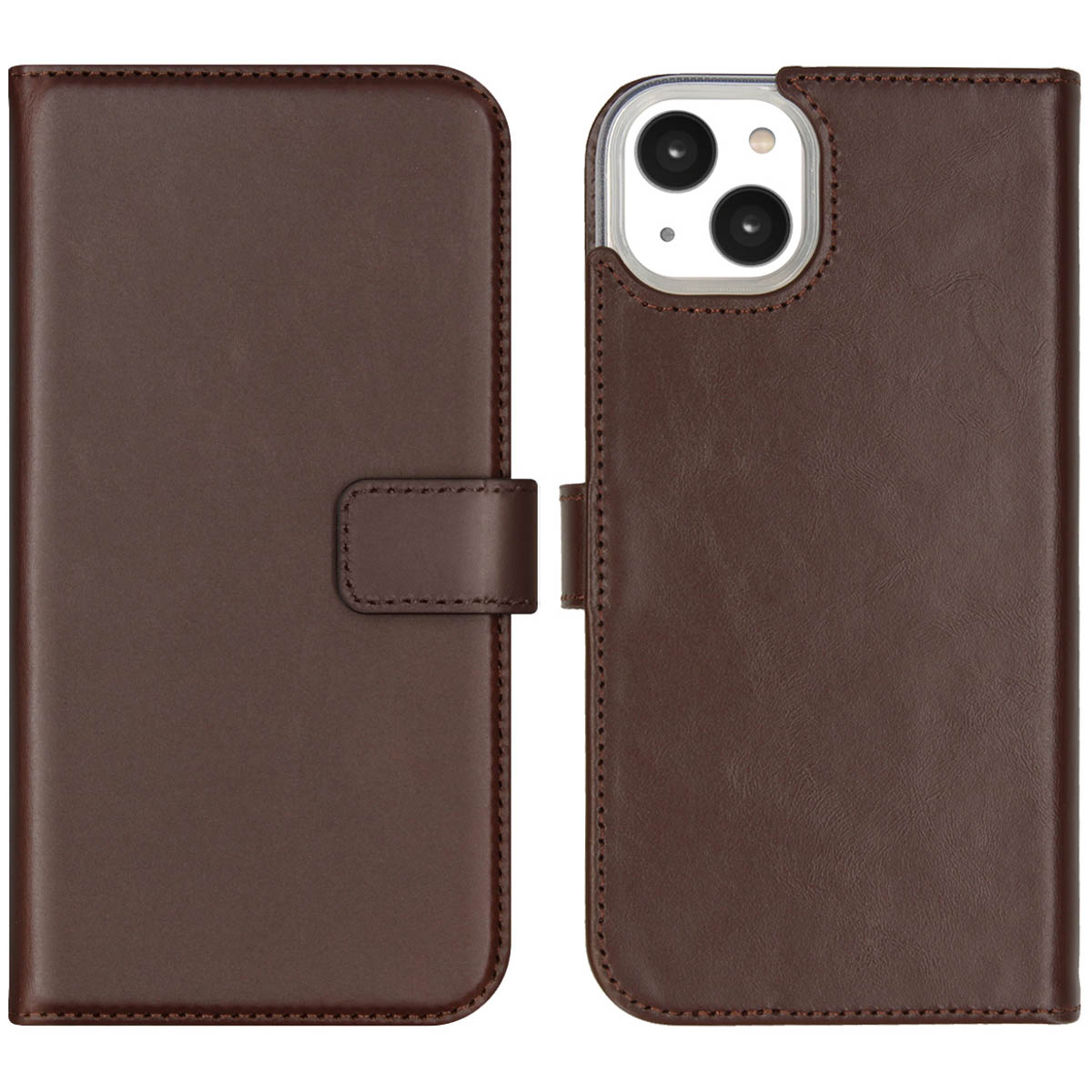 Selencia Echt Lederen Bookcase Apple iPhone 14 Plus - Bruin