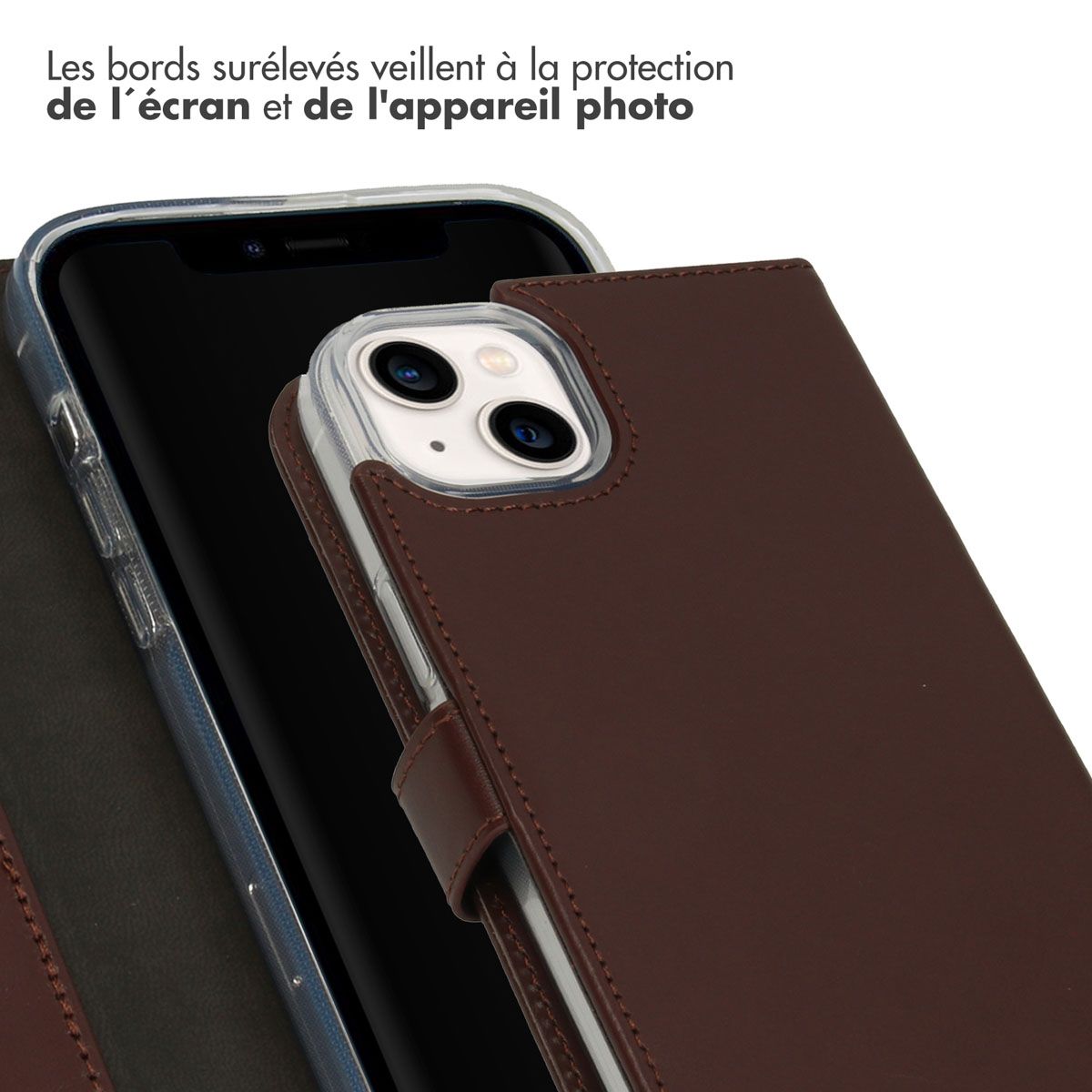 Selencia Echt Lederen Bookcase Apple iPhone 14 Plus - Bruin