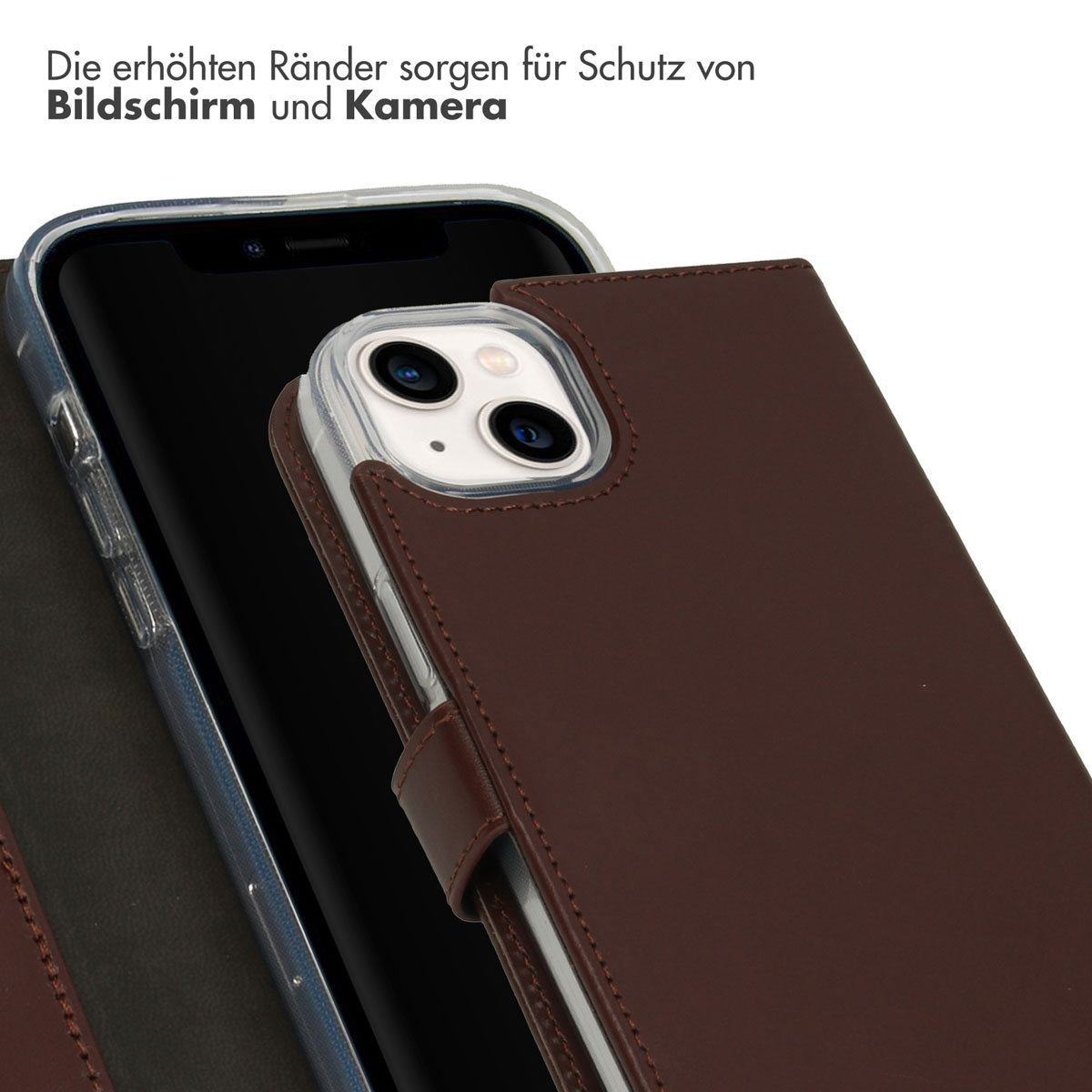 Selencia Echt Lederen Bookcase Apple iPhone 14 Plus - Bruin