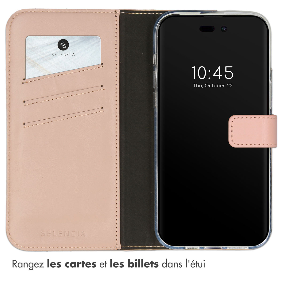 Selencia Echt Lederen Bookcase Apple iPhone 14 Pro Max - Dusty Pink