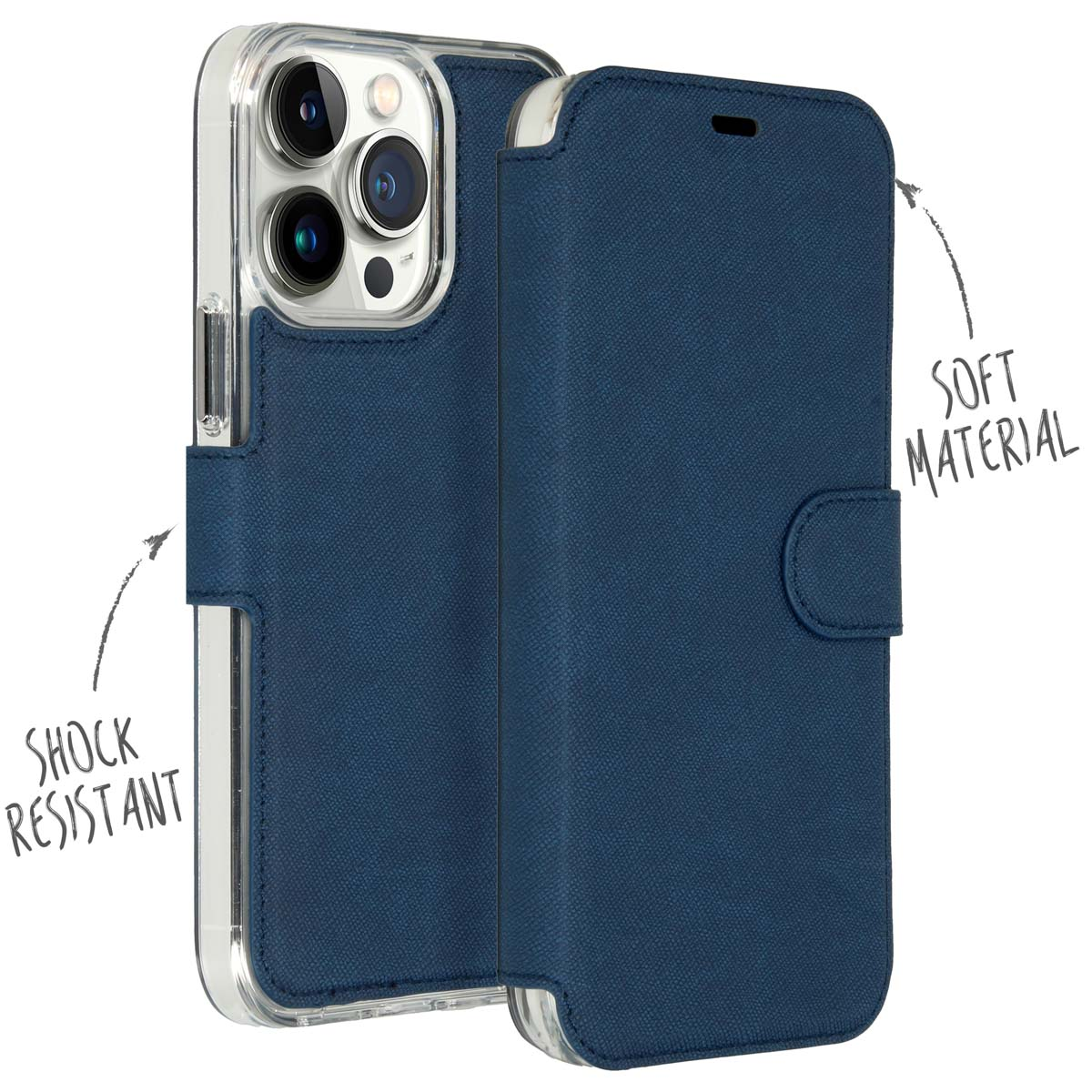 Accezz Xtreme Wallet Bookcase Apple iPhone 14 Pro Max - Donkerblauw