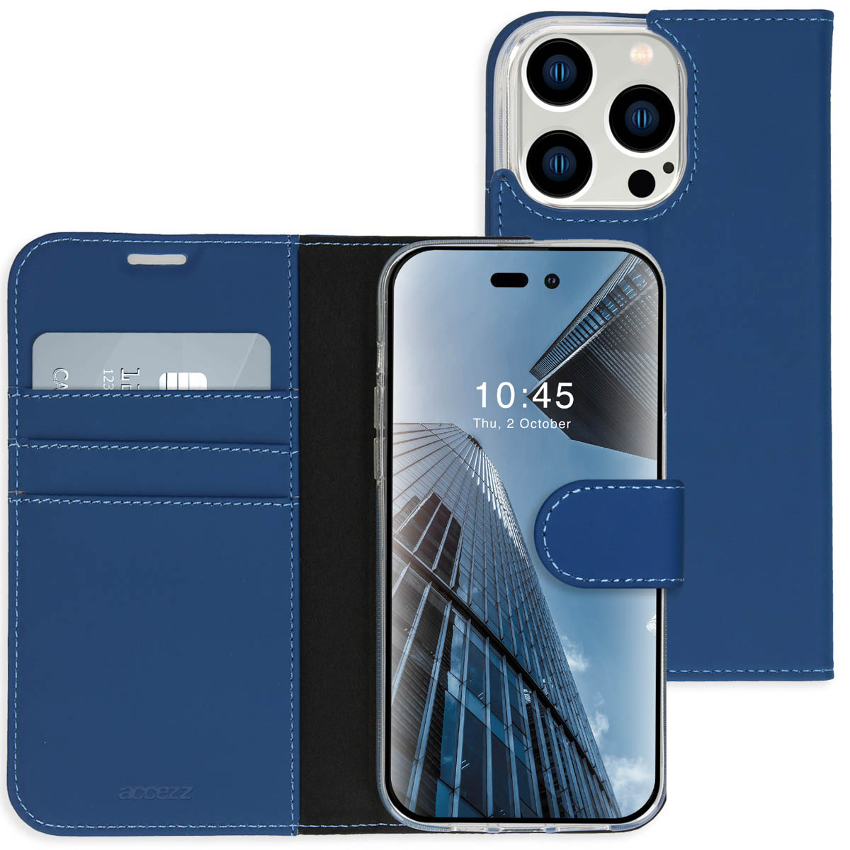 Accezz Wallet Softcase Bookcase Apple iPhone 14 Pro - Donkerblauw