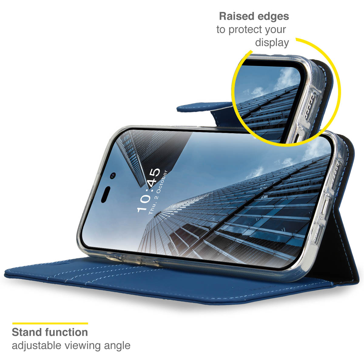 Accezz Wallet Softcase Bookcase Apple iPhone 14 Pro - Donkerblauw