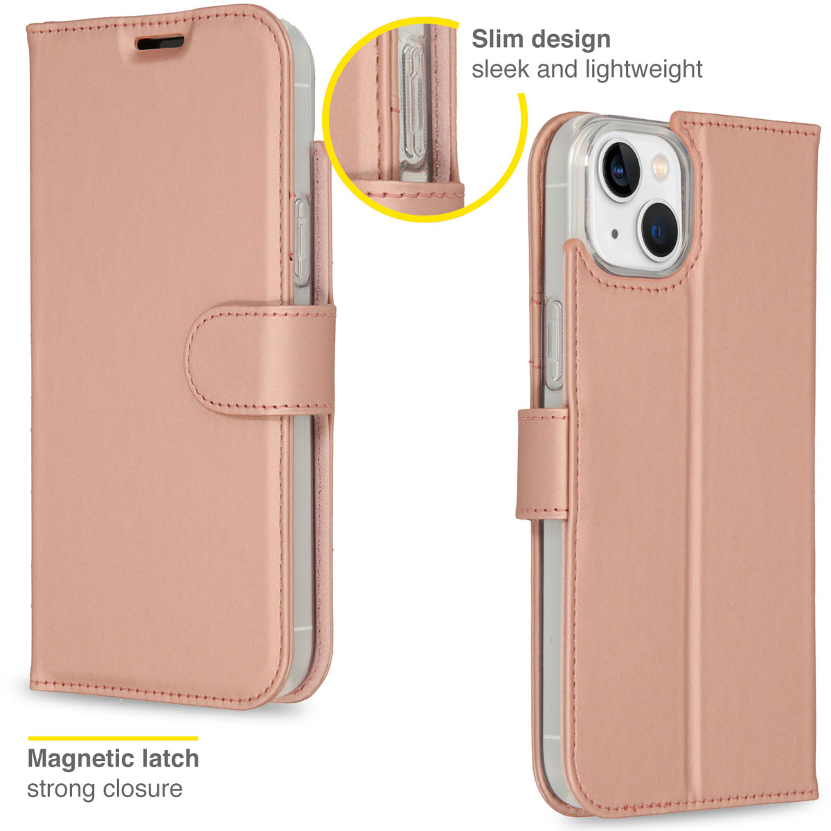 Accezz Wallet Softcase Bookcase Apple iPhone 14 Plus - Rosé Goud