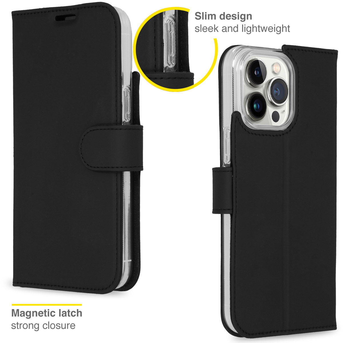 Accezz Wallet Softcase Bookcase Apple iPhone 14 Pro Max - Zwart
