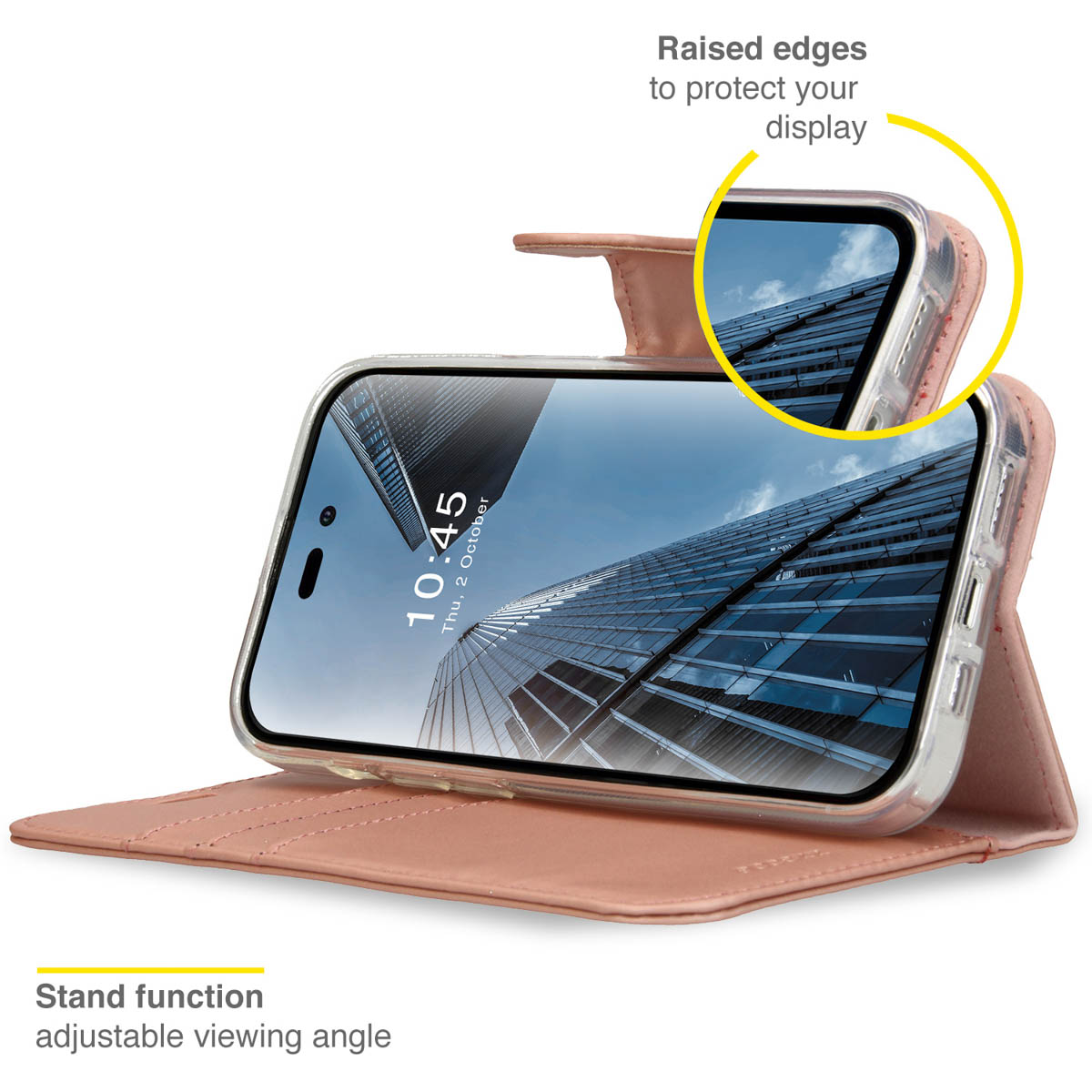Accezz Wallet Softcase Bookcase Apple iPhone 14 Pro Max - Rosé Goud