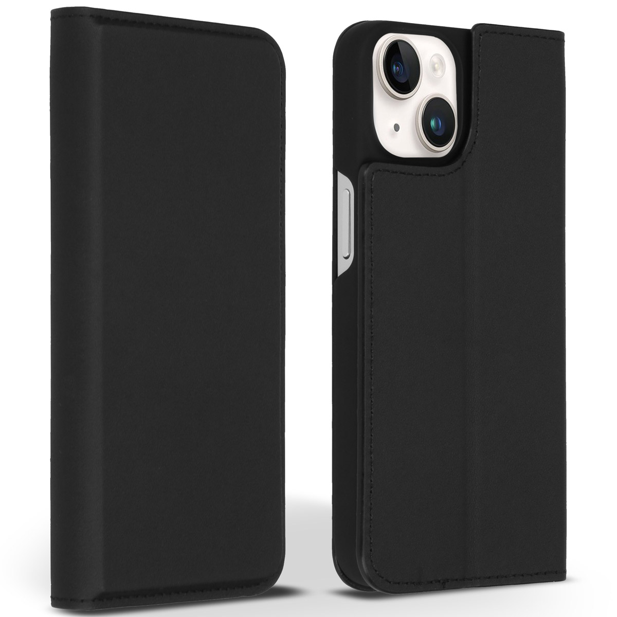 Accezz Premium Leather Slim Bookcase Apple iPhone 14 - Zwart