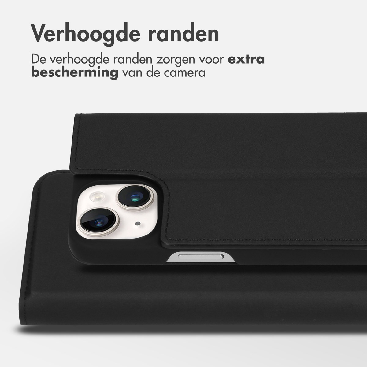 Accezz Premium Leather Slim Bookcase Apple iPhone 14 - Zwart
