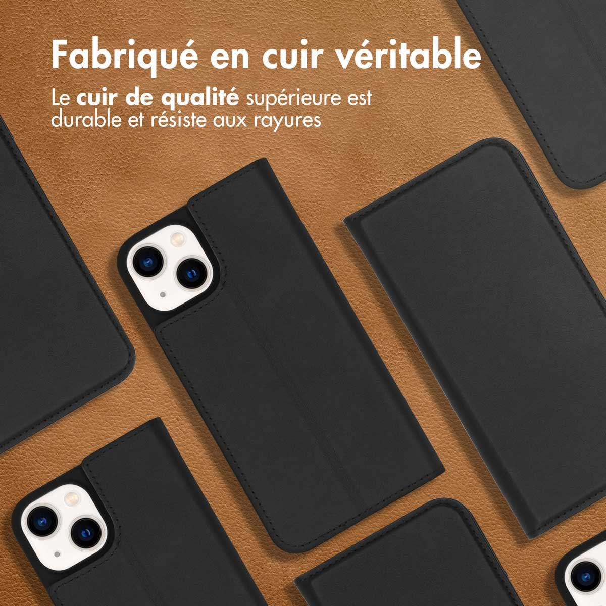 Accezz Premium Leather Slim Bookcase Apple iPhone 14 - Zwart