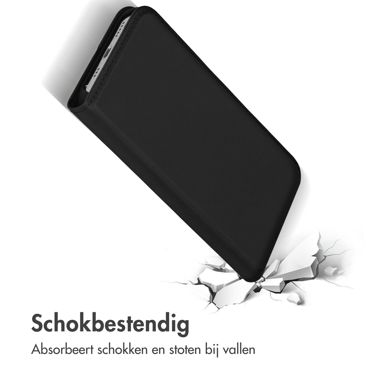 Accezz Premium Leather Slim Bookcase Apple iPhone 14 Pro - Zwart