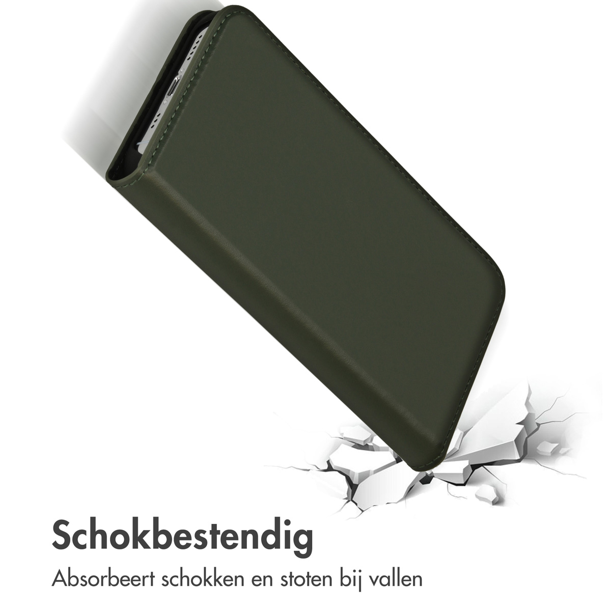 Accezz Premium Leather Slim Bookcase Apple iPhone 14 Pro - Groen