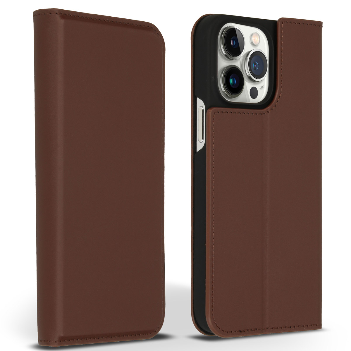 Accezz Premium Leather Slim Bookcase Apple iPhone 14 Pro Max - Bruin