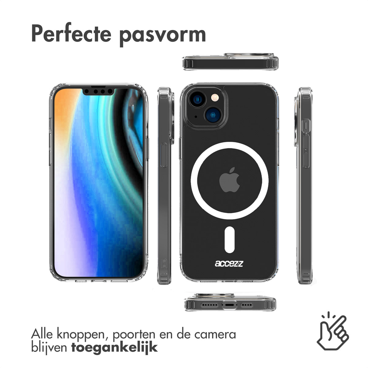 Accezz Clear Backcover met MagSafe Apple iPhone 14 Plus - Transparant