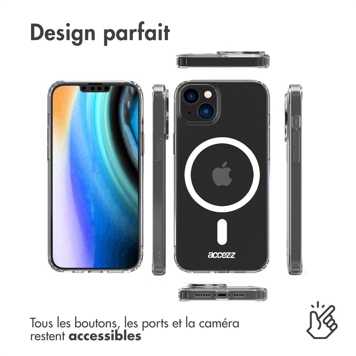 Accezz Clear Backcover met MagSafe Apple iPhone 14 Plus - Transparant