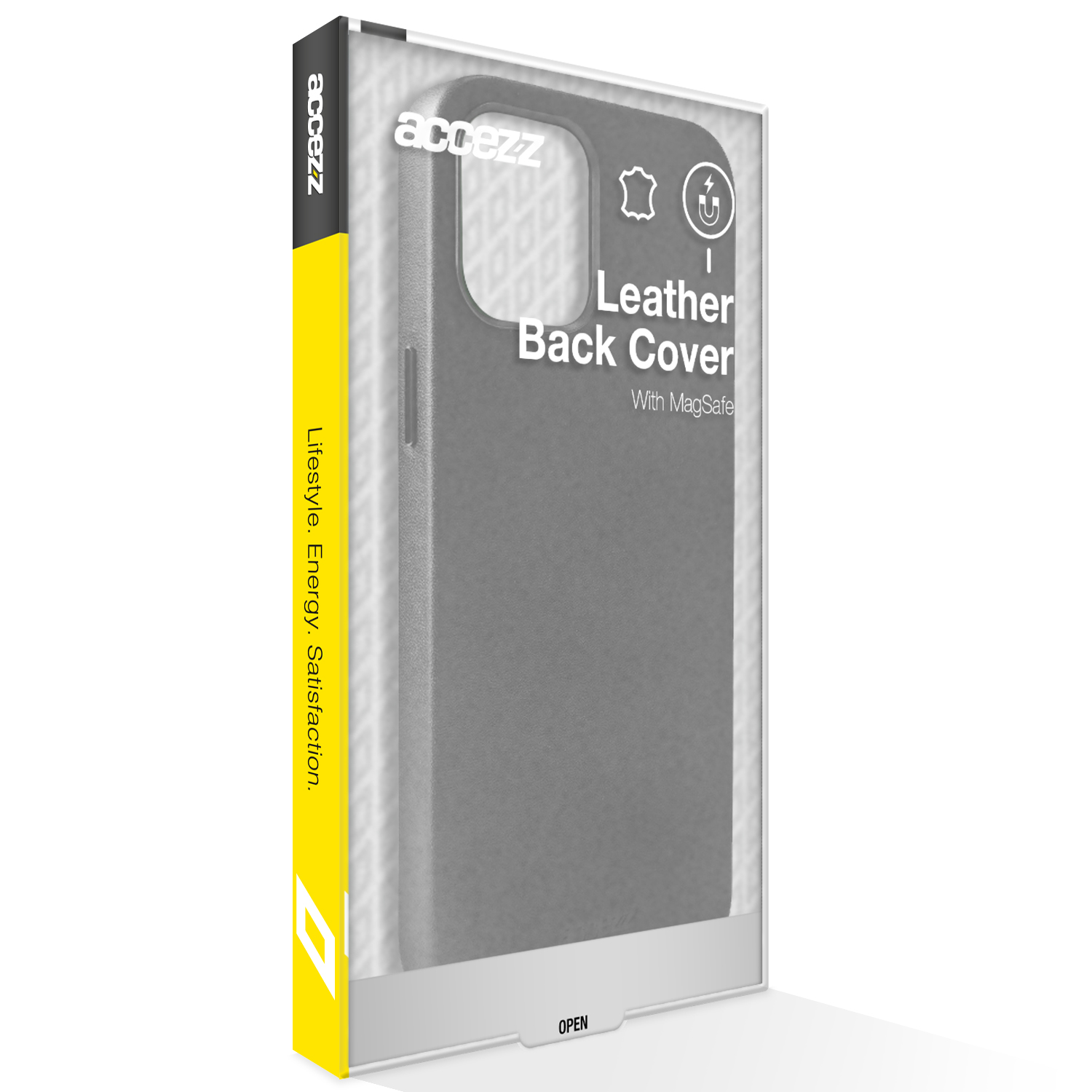 Accezz Leather Backcover met MagSafe Apple iPhone 14 Plus - Zwart