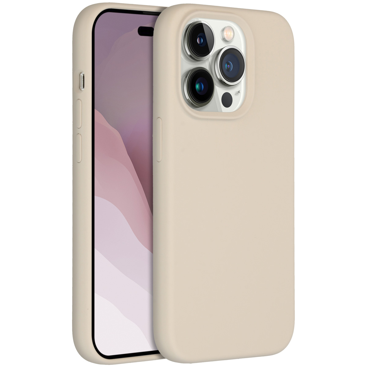Accezz Liquid Silicone Backcover Apple iPhone 14 Pro - Stone