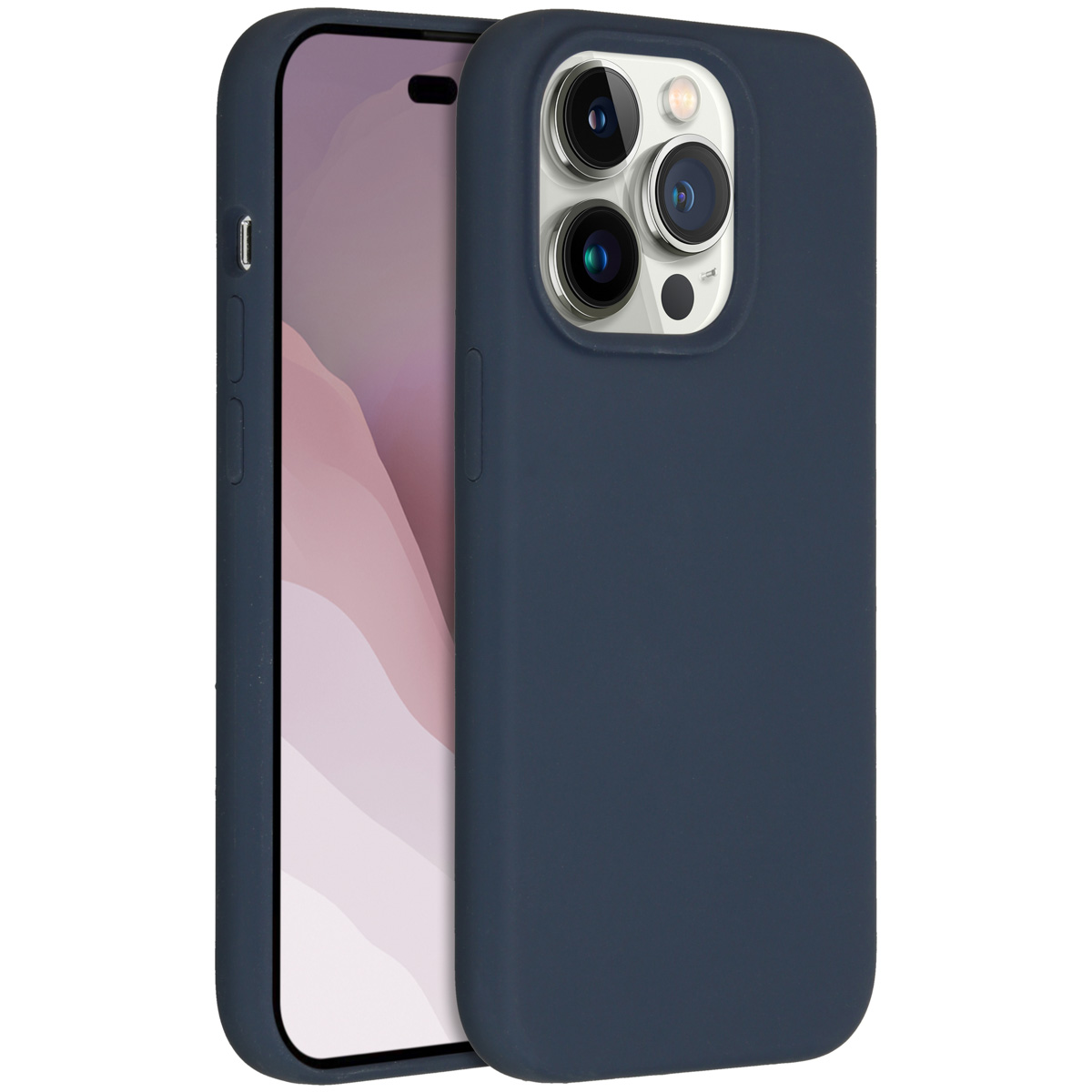 Accezz Liquid Silicone Backcover Apple iPhone 14 Pro - Donkerblauw