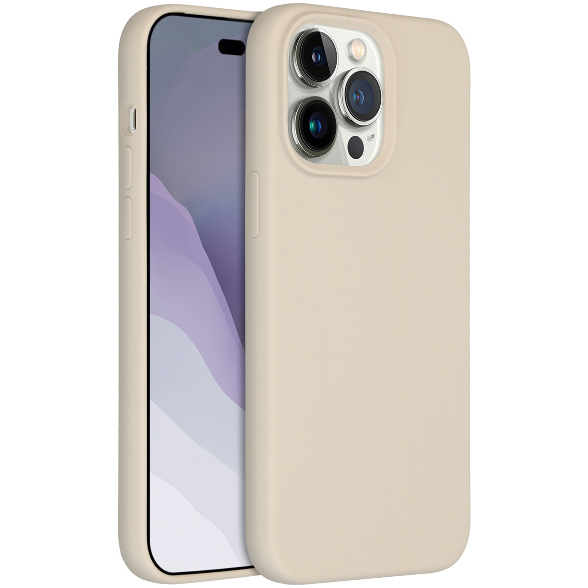 Accezz Liquid Silicone Backcover Apple iPhone 14 Pro Max - Stone