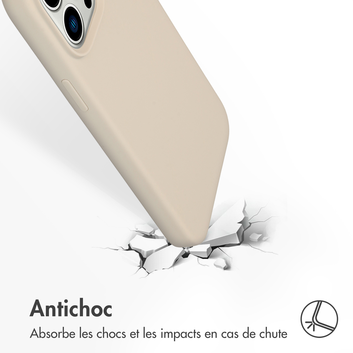 Accezz Liquid Silicone Backcover Apple iPhone 14 Pro Max - Stone