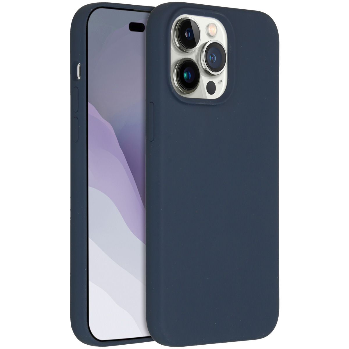 Accezz Liquid Silicone Backcover Apple iPhone 14 Pro Max - Donkerblauw