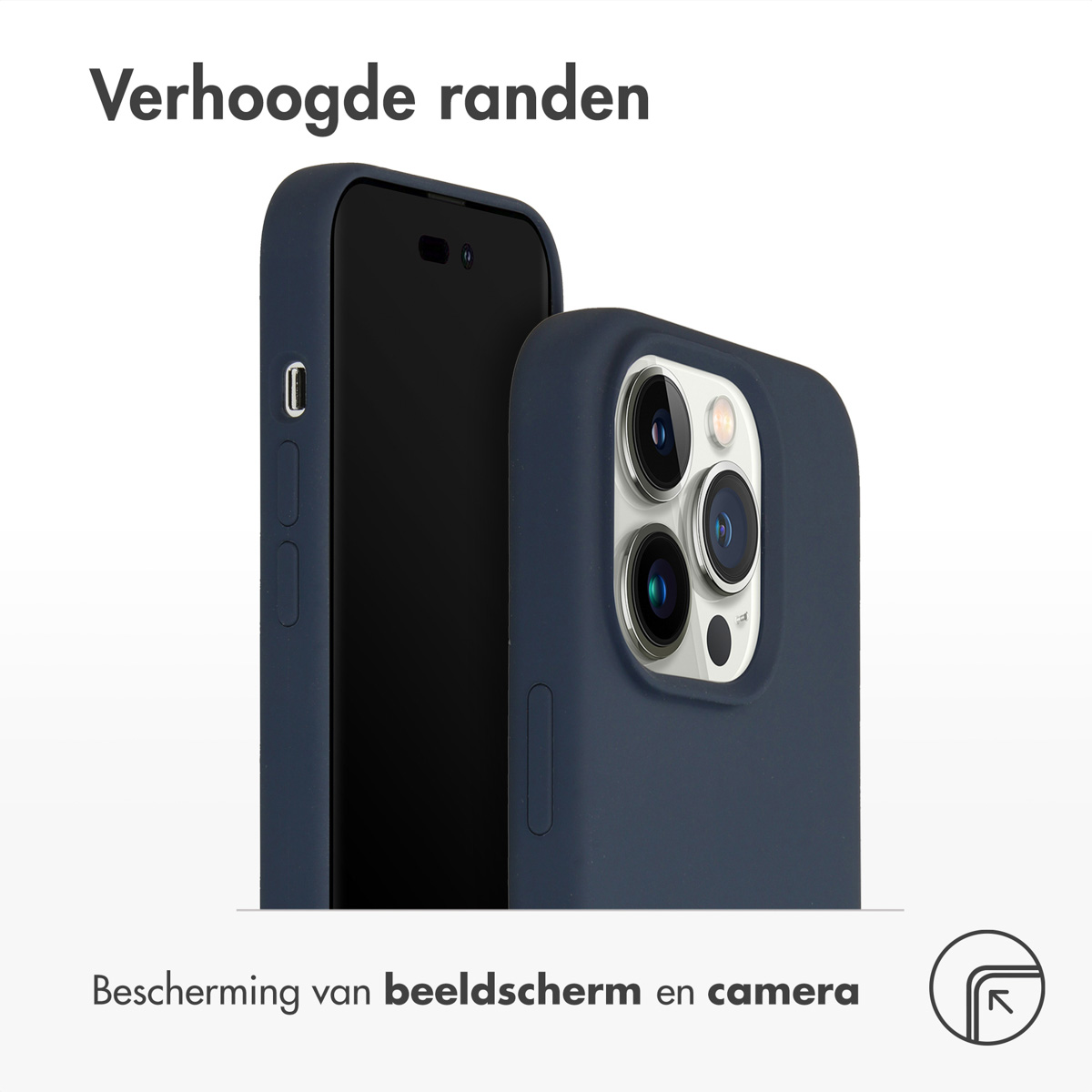 Accezz Liquid Silicone Backcover met MagSafe Apple iPhone 14 Pro - Donkerblauw