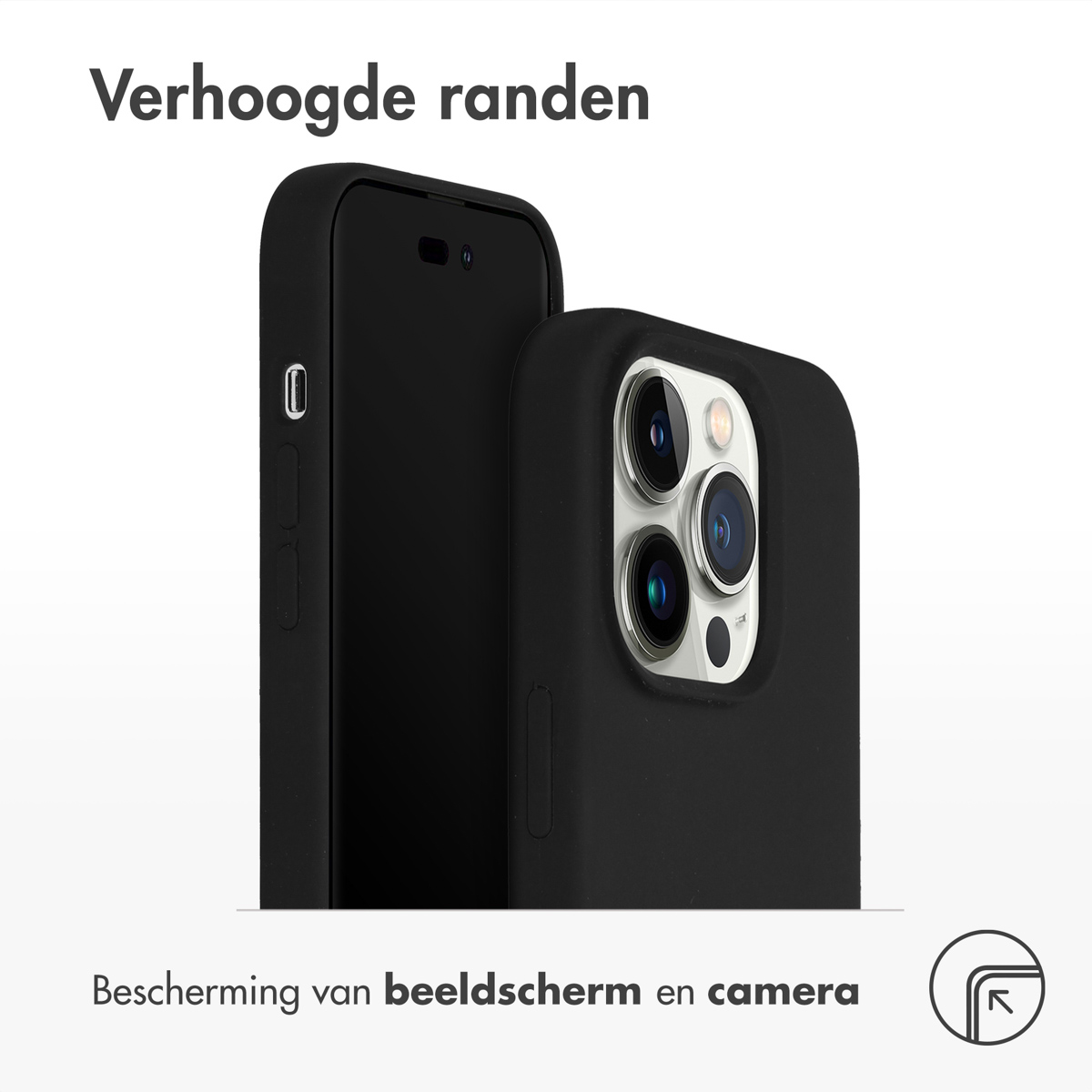 Accezz Liquid Silicone Backcover met MagSafe Apple iPhone 14 Pro - Zwart