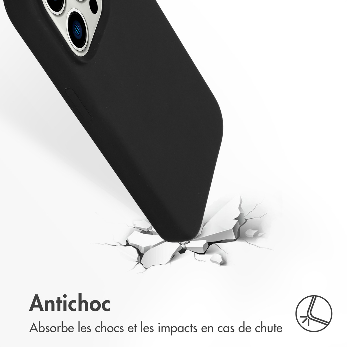 Accezz Liquid Silicone Backcover met MagSafe Apple iPhone 14 Pro - Zwart