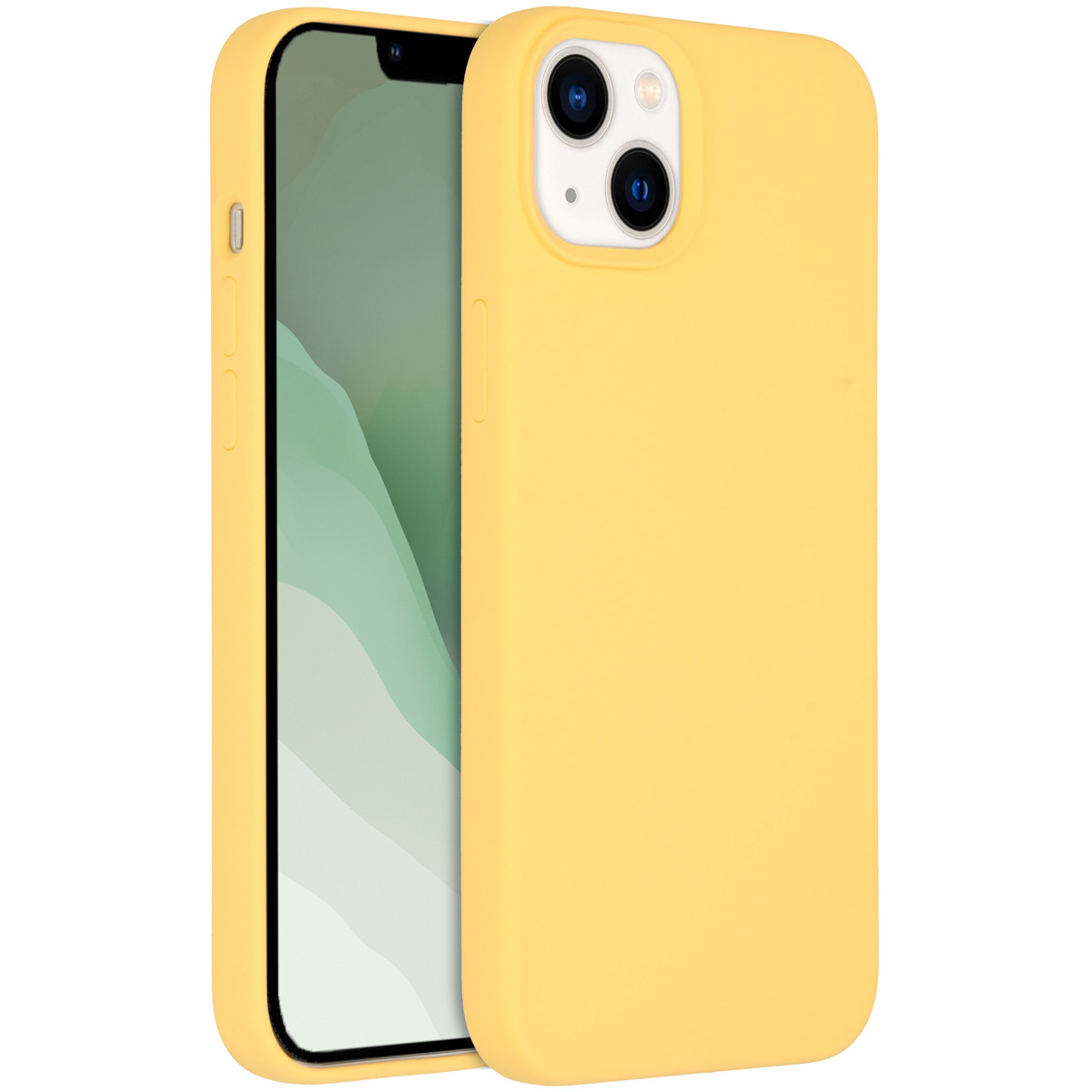 Accezz Liquid Silicone Backcover met MagSafe Apple iPhone 14 Plus - Geel