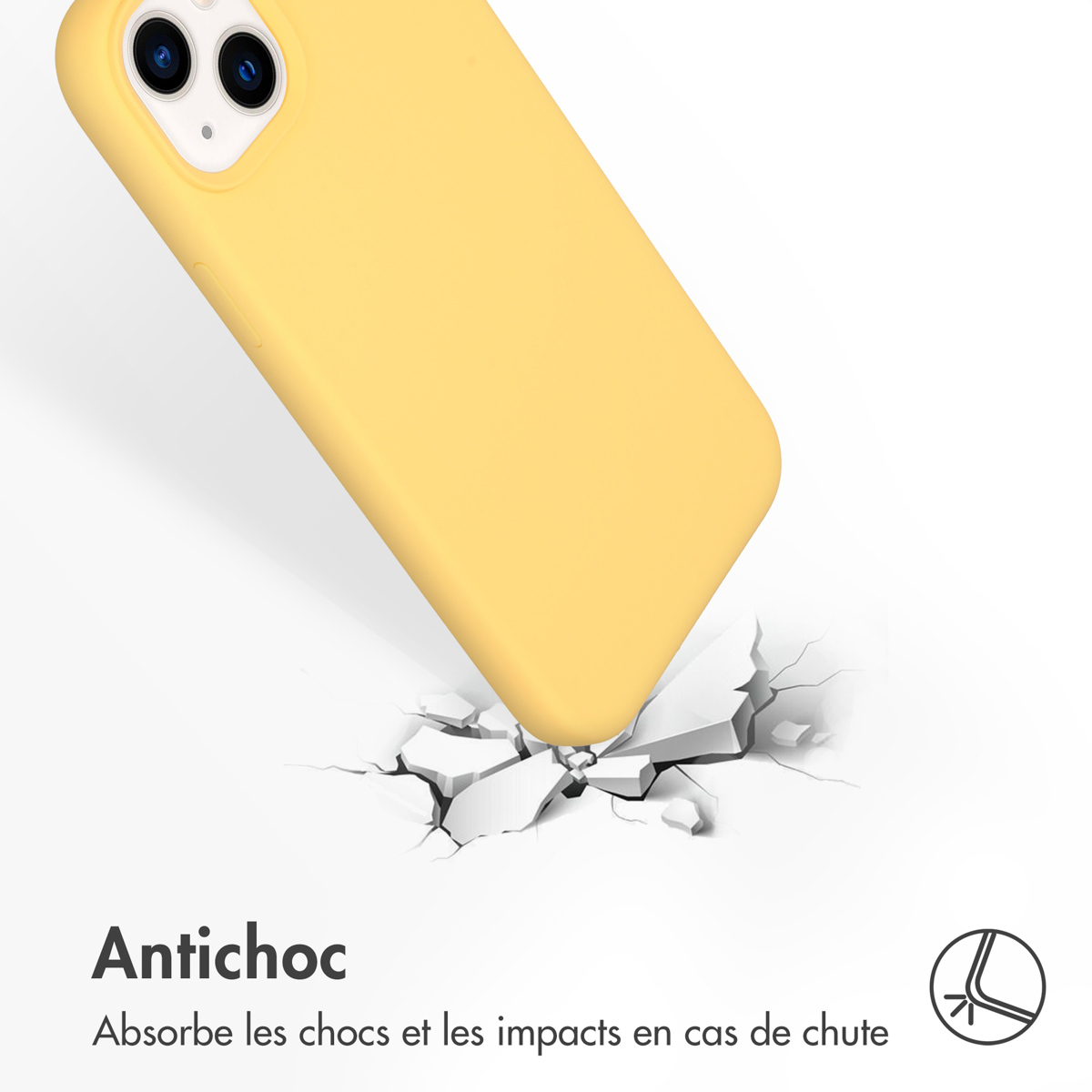 Accezz Liquid Silicone Backcover met MagSafe Apple iPhone 14 Plus - Geel