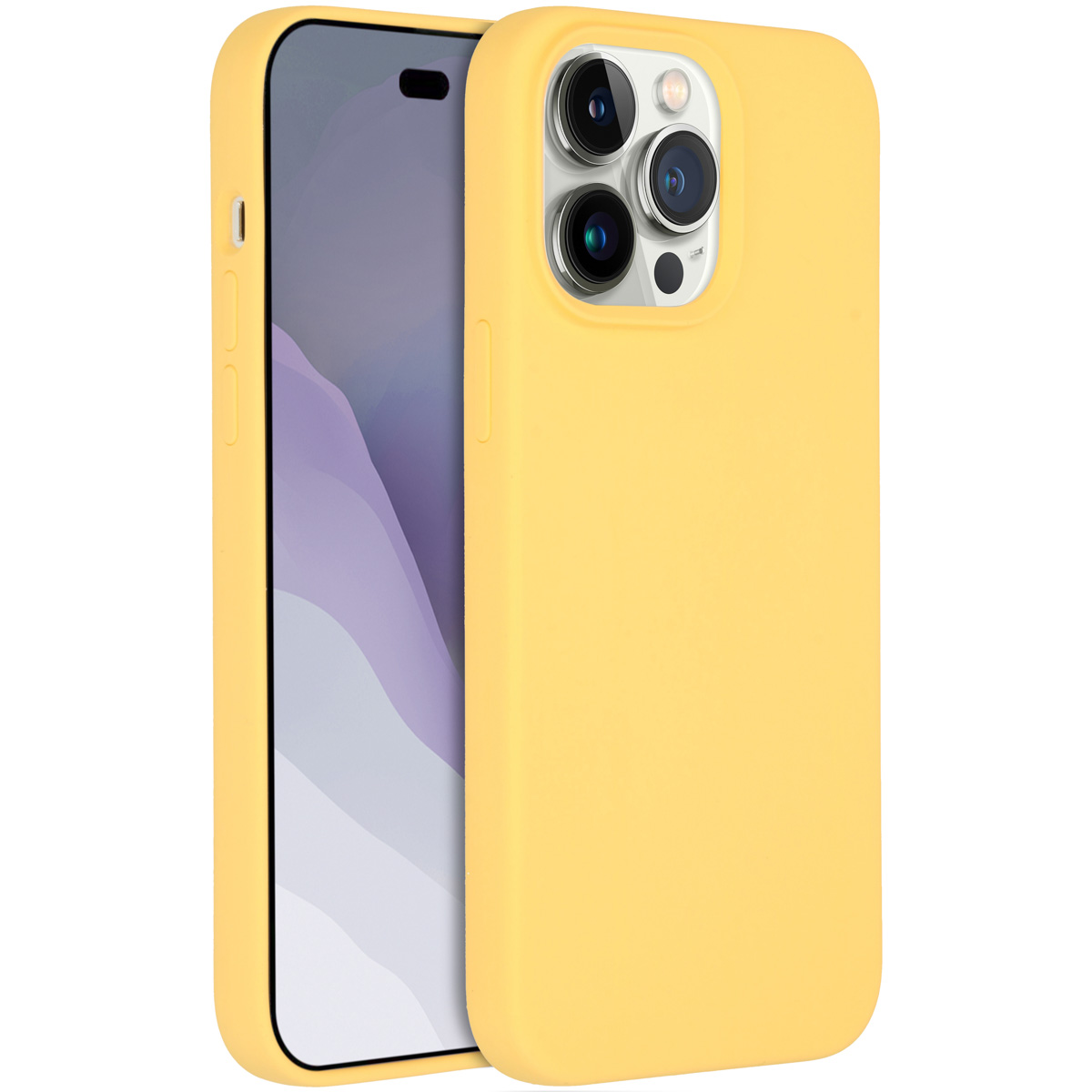 Accezz Liquid Silicone Backcover met Magsafe Apple iPhone 14 Pro Max - Geel