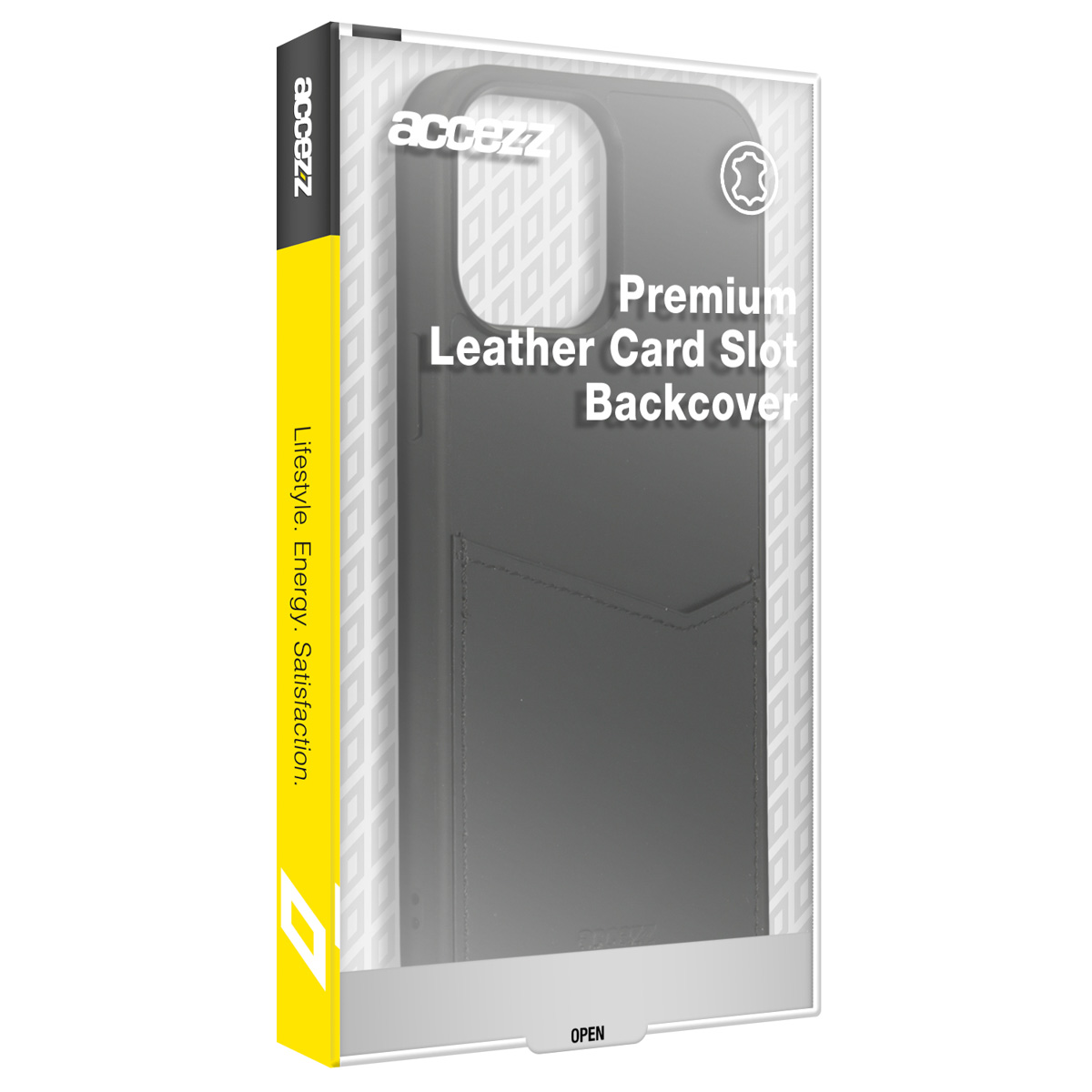 Accezz Premium Leather Card Slot Backcover Apple iPhone 14 Plus - Zwart