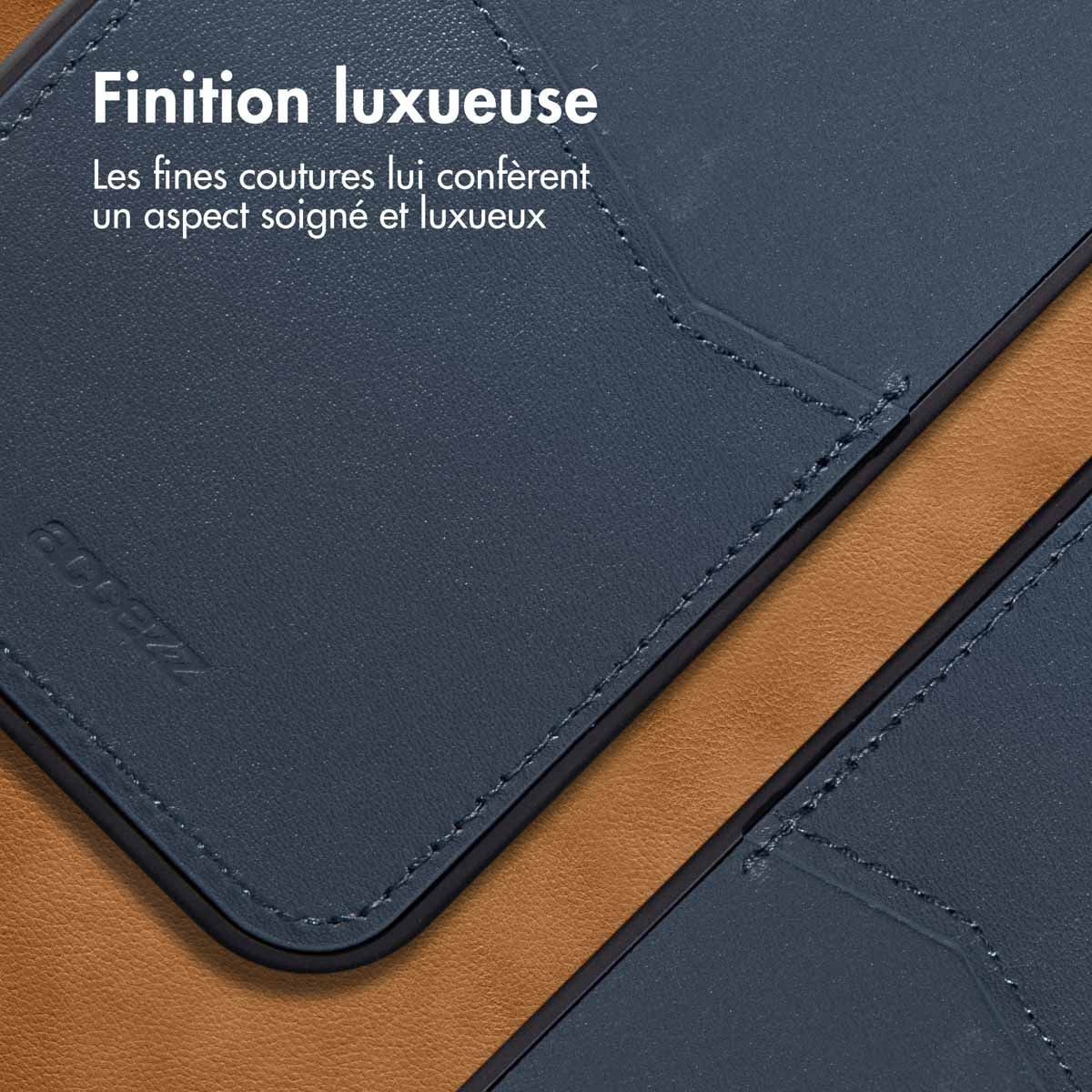 Accezz Premium Leather Card Slot Backcover Apple iPhone 14 Pro Max - Donkerblauw