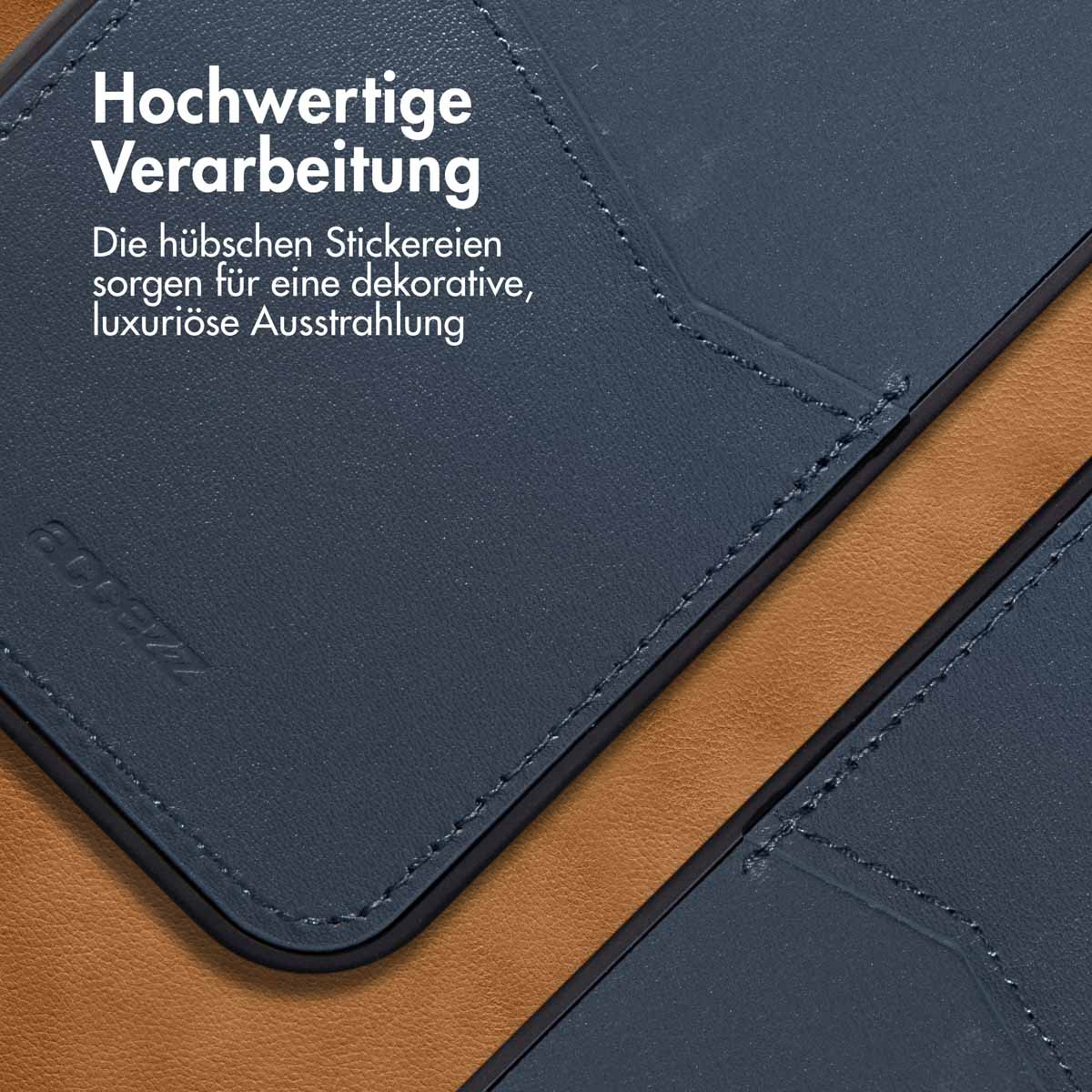 Accezz Premium Leather Card Slot Backcover Apple iPhone 14 Pro Max - Donkerblauw