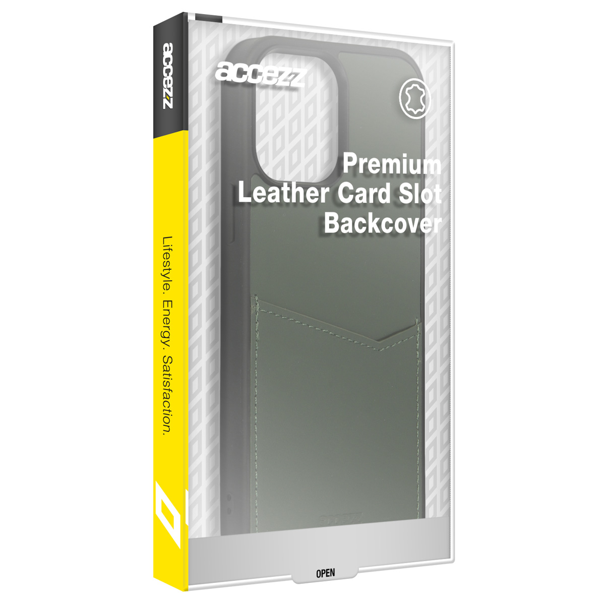 Accezz Premium Leather Card Slot Backcover Apple iPhone 14 Pro Max - Groen