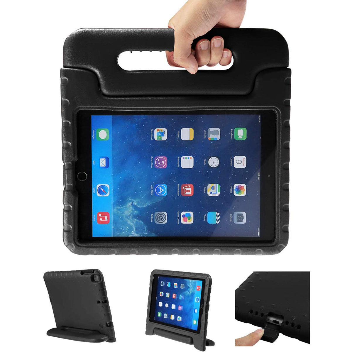 Accezz Kidsproof Backcover met handvat Apple iPad 6 (2018) 9.7 inch / iPad 5 (2017) 9.7 inch - Zwart