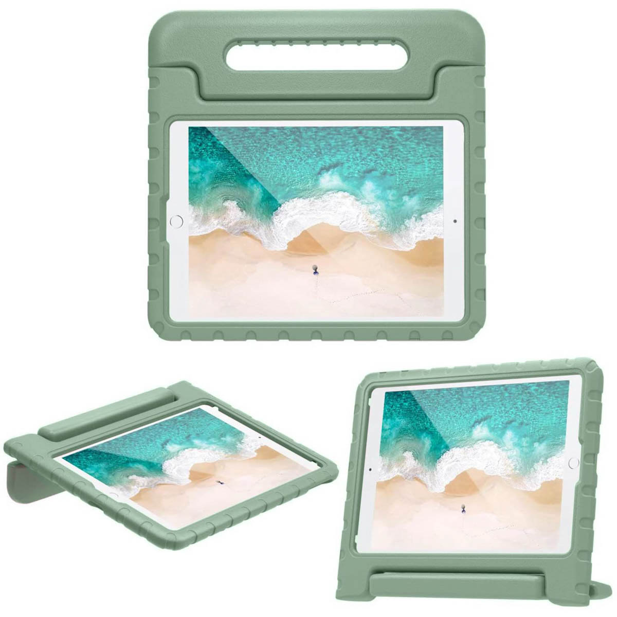 Accezz Kidsproof Backcover met handvat Apple iPad 9 (2021) 10.2 inch / iPad 8 (2020) 10.2 inch / iPad 7 (2019) 10.2 inch - Olive Green