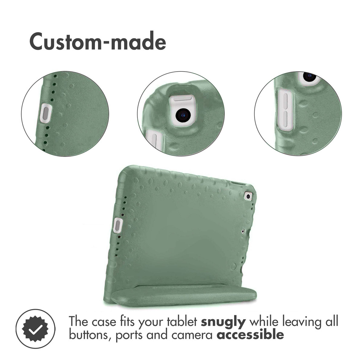 Accezz Kidsproof Backcover met handvat Apple iPad 9 (2021) 10.2 inch / iPad 8 (2020) 10.2 inch / iPad 7 (2019) 10.2 inch - Olive Green