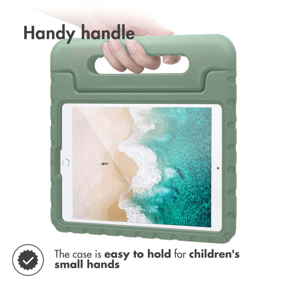 Accezz Kidsproof Backcover met handvat Apple iPad 9 (2021) 10.2 inch / iPad 8 (2020) 10.2 inch / iPad 7 (2019) 10.2 inch - Olive Green