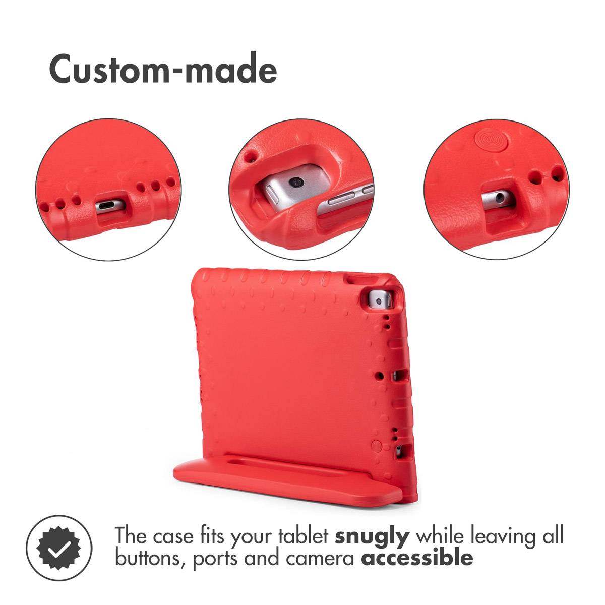 Accezz Kidsproof Backcover met handvat Apple iPad 9 (2021) 10.2 inch / iPad 8 (2020) 10.2 inch / iPad 7 (2019) 10.2 inch - Rood