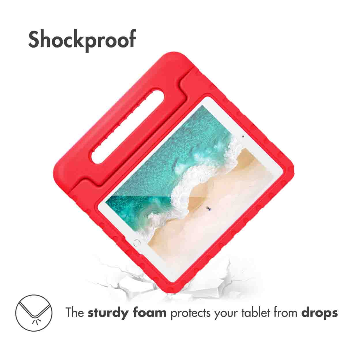 Accezz Kidsproof Backcover met handvat Apple iPad 9 (2021) 10.2 inch / iPad 8 (2020) 10.2 inch / iPad 7 (2019) 10.2 inch - Rood
