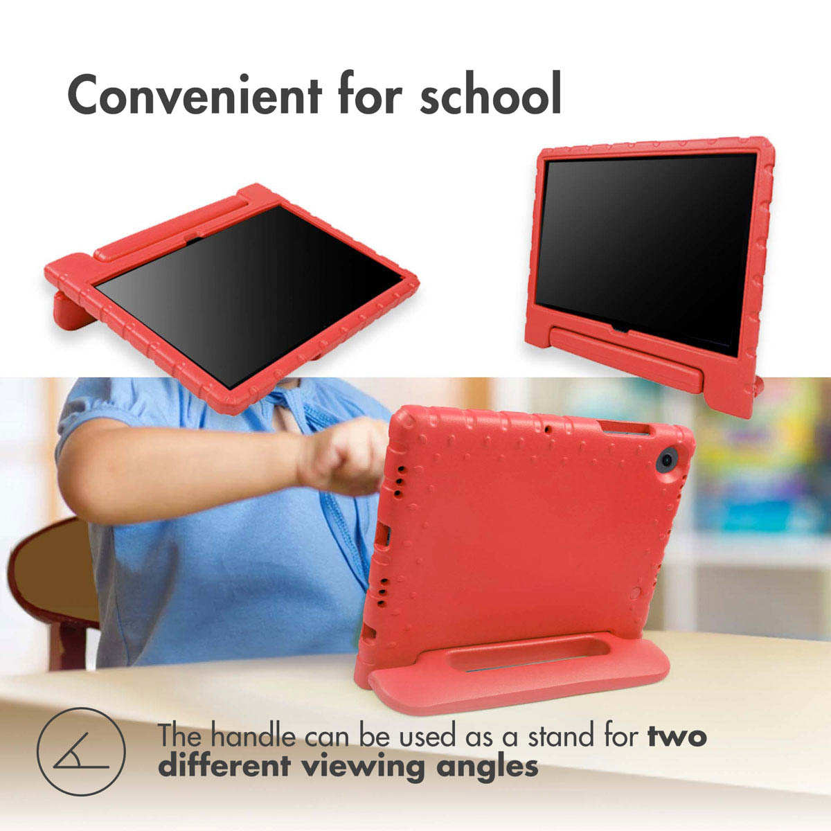 Accezz Kidsproof Backcover met handvat Apple iPad 9 (2021) 10.2 inch / iPad 8 (2020) 10.2 inch / iPad 7 (2019) 10.2 inch - Rood