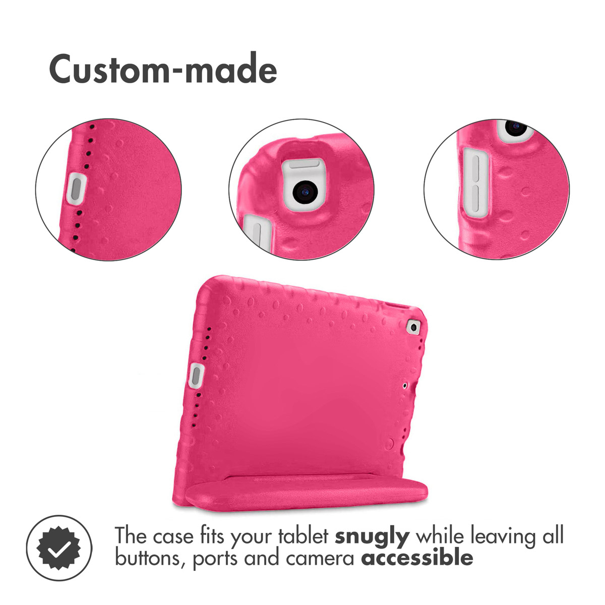 Accezz Kidsproof Backcover met handvat Apple iPad 9 (2021) 10.2 inch / iPad 8 (2020) 10.2 inch / iPad 7 (2019) 10.2 inch - Roze